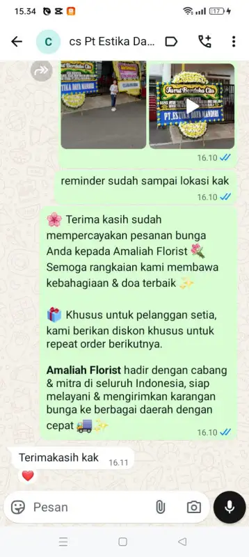 Testimonial Papan Bunga duka BANGKALAN